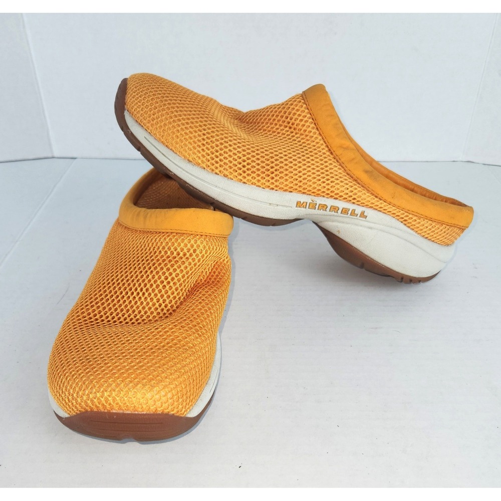 Merrell Primo Breeze II Sunflower Orange Mesh Mules Clogs Womens 10 J65308